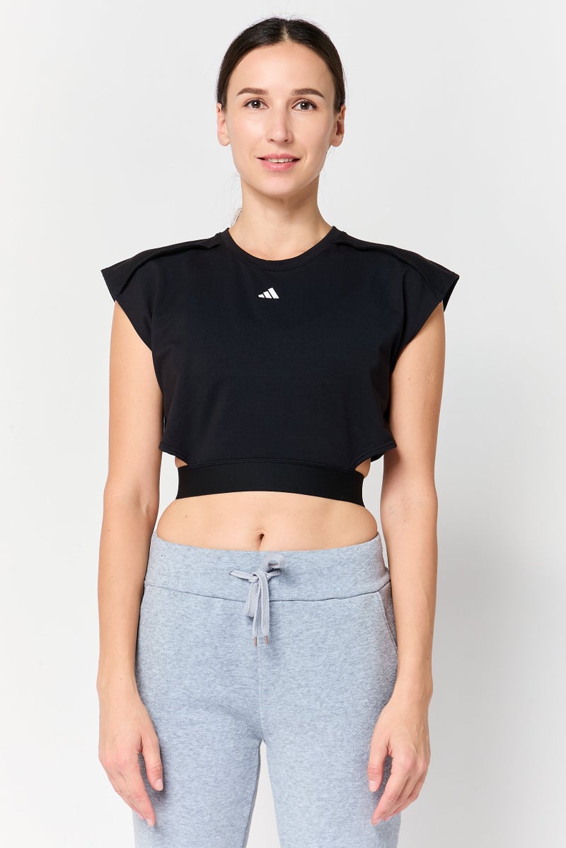 Adidas Women Sportswear Fit Cap Sleeve Training Top, Black - Image 1